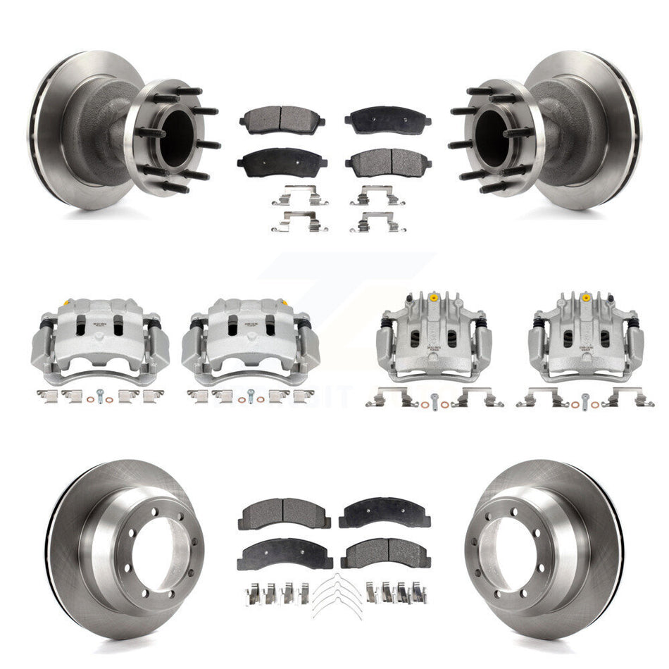 Front Rear Disc Brake Caliper Rotor And Ceramic Pad Kit (10Pc) For Ford F-350 Super Duty KC8-101332T