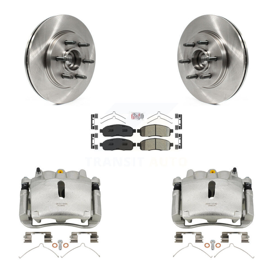 Front Disc Brake Caliper Rotors And Semi-Metallic Pads Kit For Ford F-150 Lincoln Mark LT With 6 Lug Wheels RWD KC8-101333N
