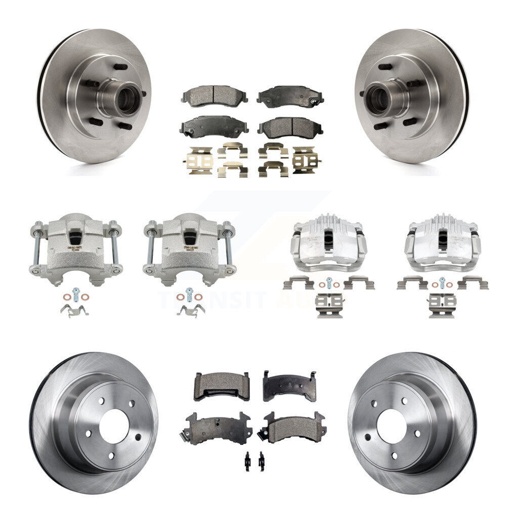 Front Rear Disc Brake Caliper Rotors And Ceramic Pads Kit (10Pc) For Chevrolet S10 KC8-101333T
