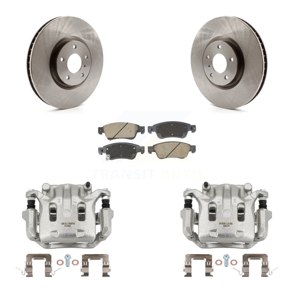 Front Brake Caliper Rotor & Ceramic Pad Kit For 09-13 INFINITI G37 With 1 Piston KC8-101334C
