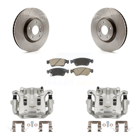 Front Brake Caliper Rotor & Ceramic Pad Kit For 09-13 INFINITI G37 With 1 Piston KC8-101334C