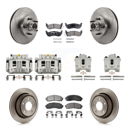 Front Rear Brake Caliper Rotors & Semi-Metallic Pad Kit (10Pc) For 10-11 Ford Ranger RWD KC8-101334P