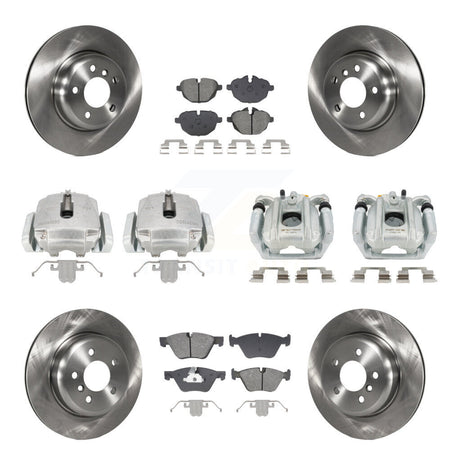 Front Rear Disc Brake Caliper Rotor And Semi-Metallic Pad Kit (10Pc) For BMW 528i xDrive KC8-101336S