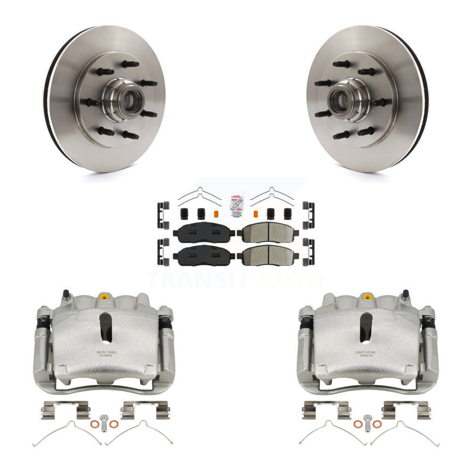 Front Disc Brake Caliper Rotors And Semi-Metallic Pads Kit For 2004 Ford F-150 RWD With 7 Lug Wheels 11th Digit Of Vin Is C KC8-101338N