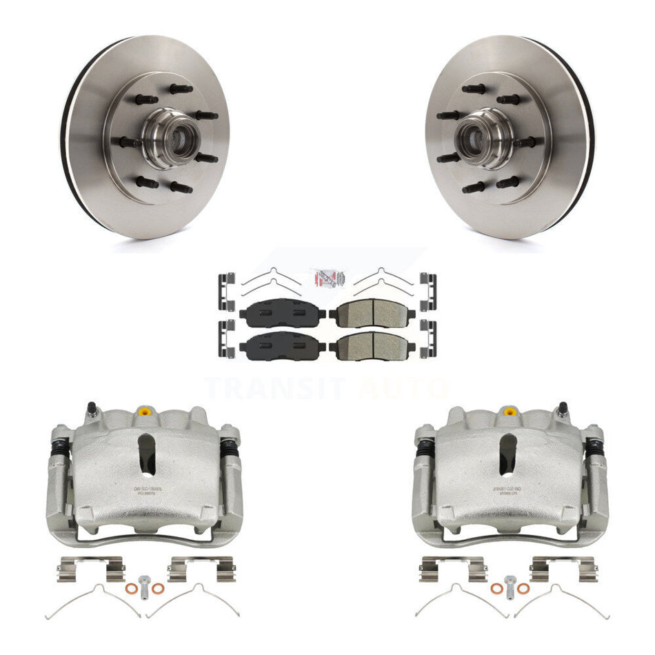 Front Disc Brake Caliper Rotors And Semi-Metallic Pads Kit For 2004 Ford F-150 RWD With 7 Lug Wheels 11th Digit Of Vin Is C KC8-101339N