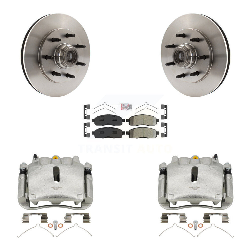 Front Disc Brake Caliper Rotors And Semi-Metallic Pads Kit For 2004 Ford F-150 RWD With 7 Lug Wheels 11th Digit Of Vin Is C KC8-101339N