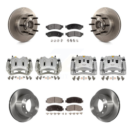 Front Rear Brake Caliper Rotors & Ceramic Pad Kit (10Pc) For Ford F-250 Super Duty F-350 KC8-101339T
