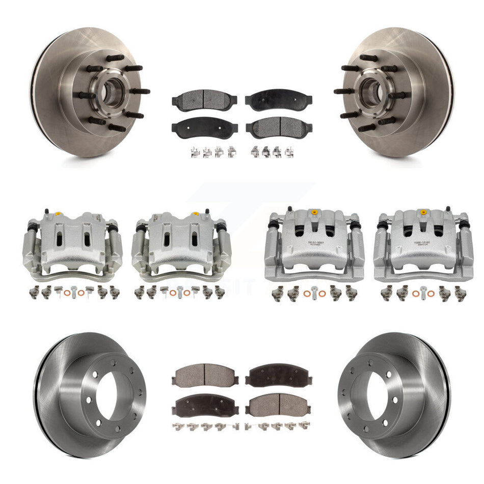 Front Rear Brake Caliper Rotors & Ceramic Pad Kit (10Pc) For Ford F-250 Super Duty F-350 KC8-101339T