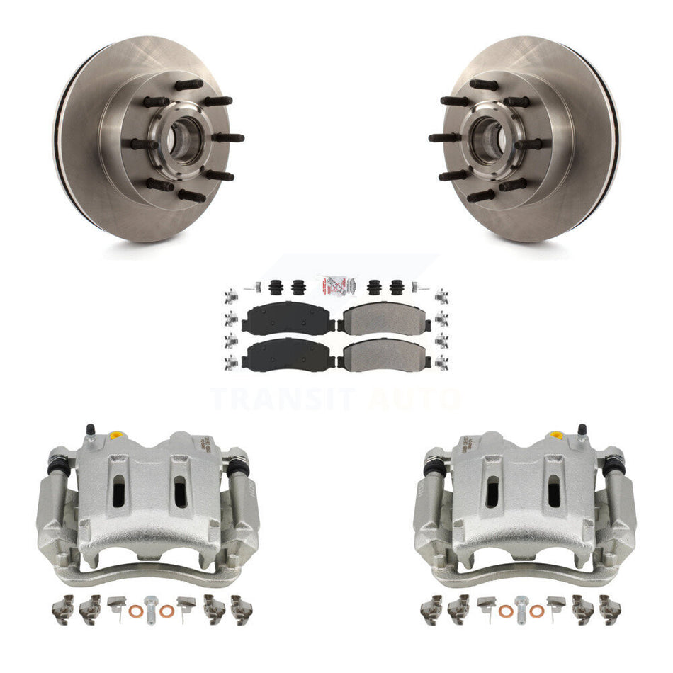 Front Disc Brake Caliper Rotors And Semi-Metallic Pads Kit For Ford F-250 Super Duty F-350 With Single Rear Wheels RWD KC8-101341N