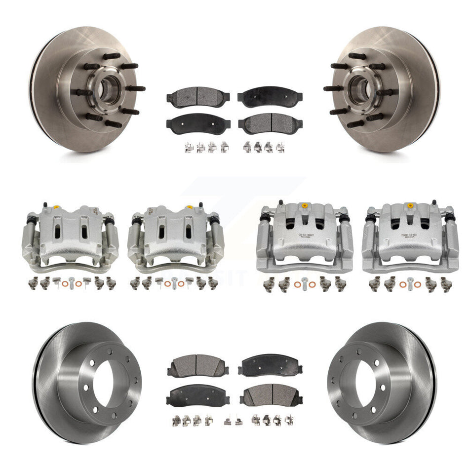 Front Rear Brake Caliper Rotors & Ceramic Pad Kit (10Pc) For Ford F-250 Super Duty F-350 KC8-101341T