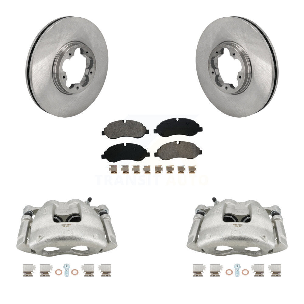 Front Disc Brake Caliper Rotors & Semi-Metallic Pad Kit For Ford Transit-250 Transit-150 KC8-101343S