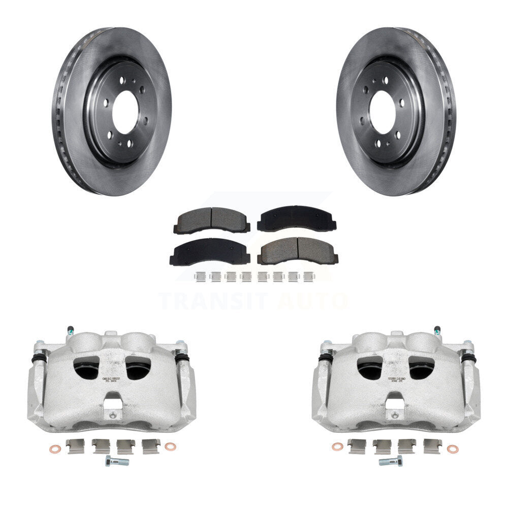 Front Brake Caliper Rotors & Semi-Metallic Pad Kit For Ford Expedition Lincoln Navigator KC8-101344S