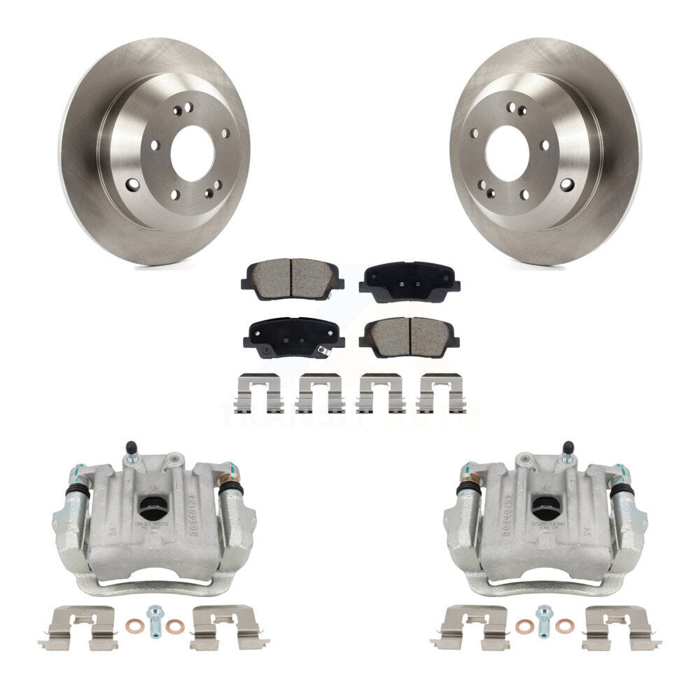 Rear Disc Brake Caliper Rotors Ceramic Pad Kit For Hyundai Santa Fe Sport Kia Sorento XL KC8-101345C