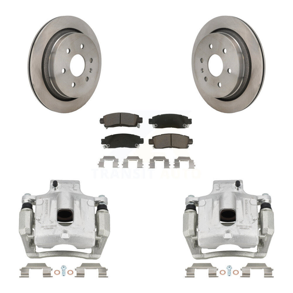 Rear Disc Brake Caliper Rotors And Ceramic Pads Kit For Cadillac XTS KC8-101346C