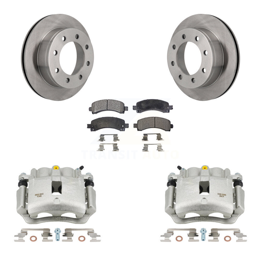 Rear Disc Brake Caliper Rotors And Semi-Metallic Pads Kit For GMC Savana 2500 KC8-101346P