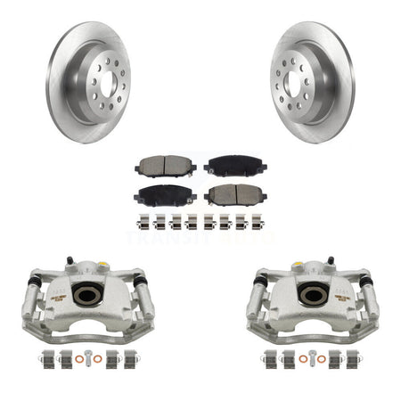 Rear Disc Brake Caliper Rotors And Ceramic Pads Kit For 2018-2020 Jeep Wrangler Rubicon KC8-101348C