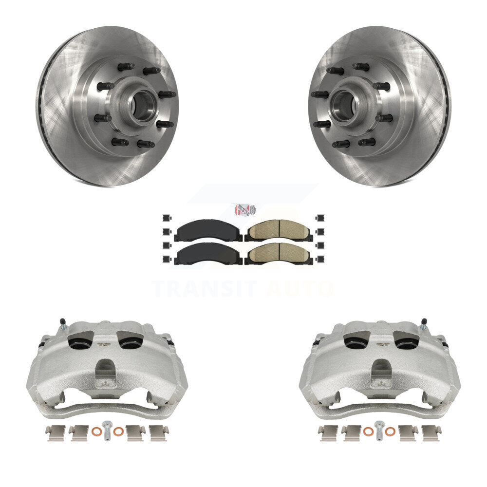 Front Brake Caliper Rotors & Ceramic Pad Kit For Ford E-350 Super Duty E-250 E-150 E-450 KC8-101348N