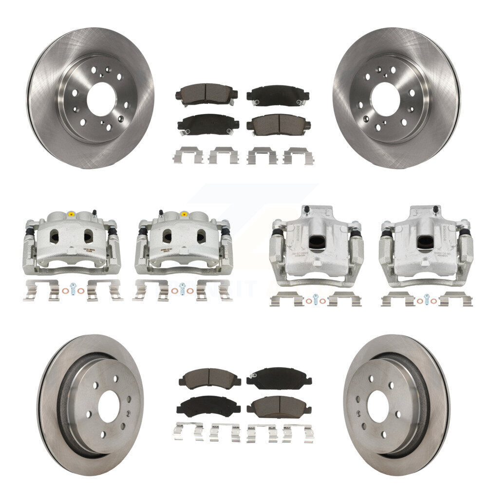 Front Rear Brake Caliper Rotor Ceramic Pad Kit (10Pc) For Cadillac XTS With 6 Lug Wheels KC8-101349C