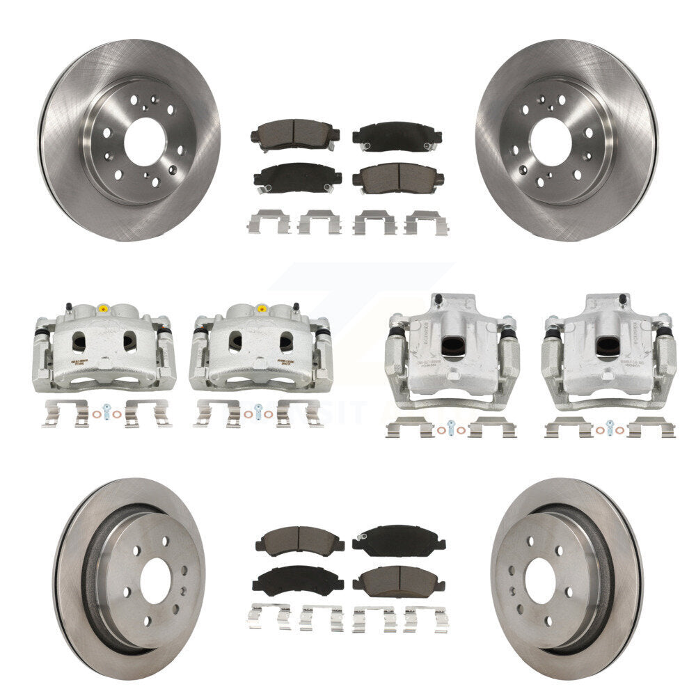 Front Rear Brake Caliper Rotor Ceramic Pad Kit (10Pc) For Cadillac XTS With 6 Lug Wheels KC8-101350C