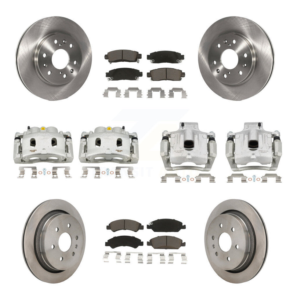 Front Rear Brake Caliper Rotor Ceramic Pad Kit (10Pc) For Cadillac XTS With 6 Lug Wheels KC8-101350C