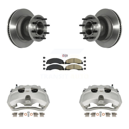 Front Disc Brake Caliper Rotors And Ceramic Pads Kit For Ford E-350 Super Duty E-450 KC8-101351N