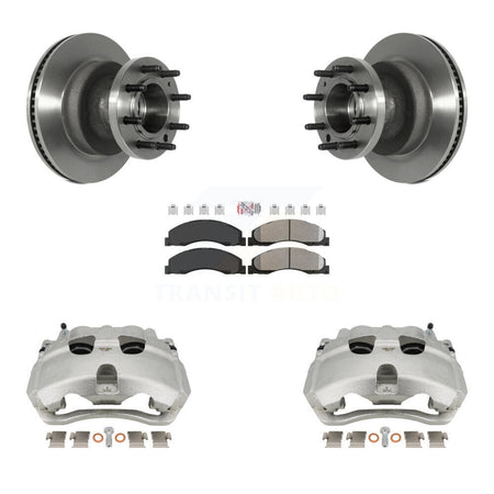 Front Disc Brake Caliper Rotor And Semi-Metallic Pad Kit For Ford E-350 Super Duty E-450 KC8-101353N