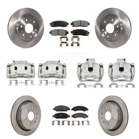 Front Rear Disc Brake Caliper Rotors And Semi-Metallic Pads Kit (10Pc) For Cadillac XTS KC8-101354P