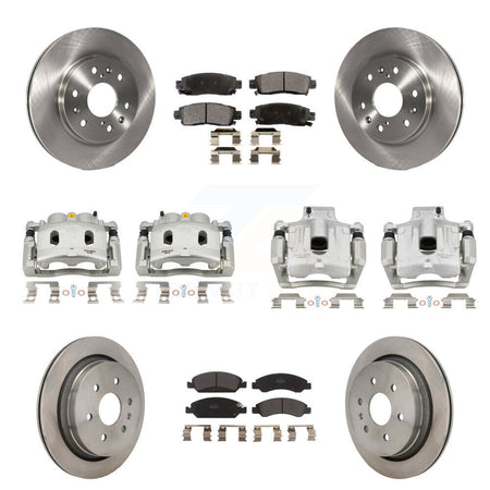 Front Rear Disc Brake Caliper Rotors And Semi-Metallic Pads Kit (10Pc) For Cadillac XTS KC8-101355P