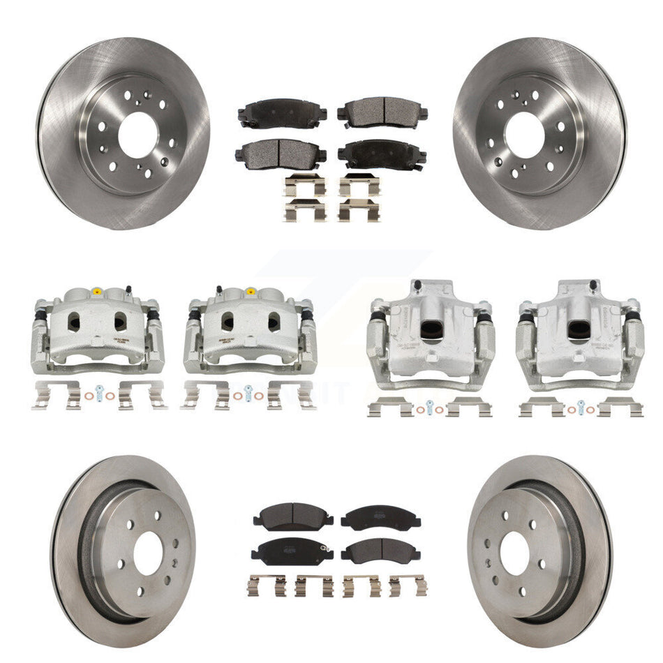 Front Rear Disc Brake Caliper Rotors And Semi-Metallic Pads Kit (10Pc) For Cadillac XTS KC8-101355P