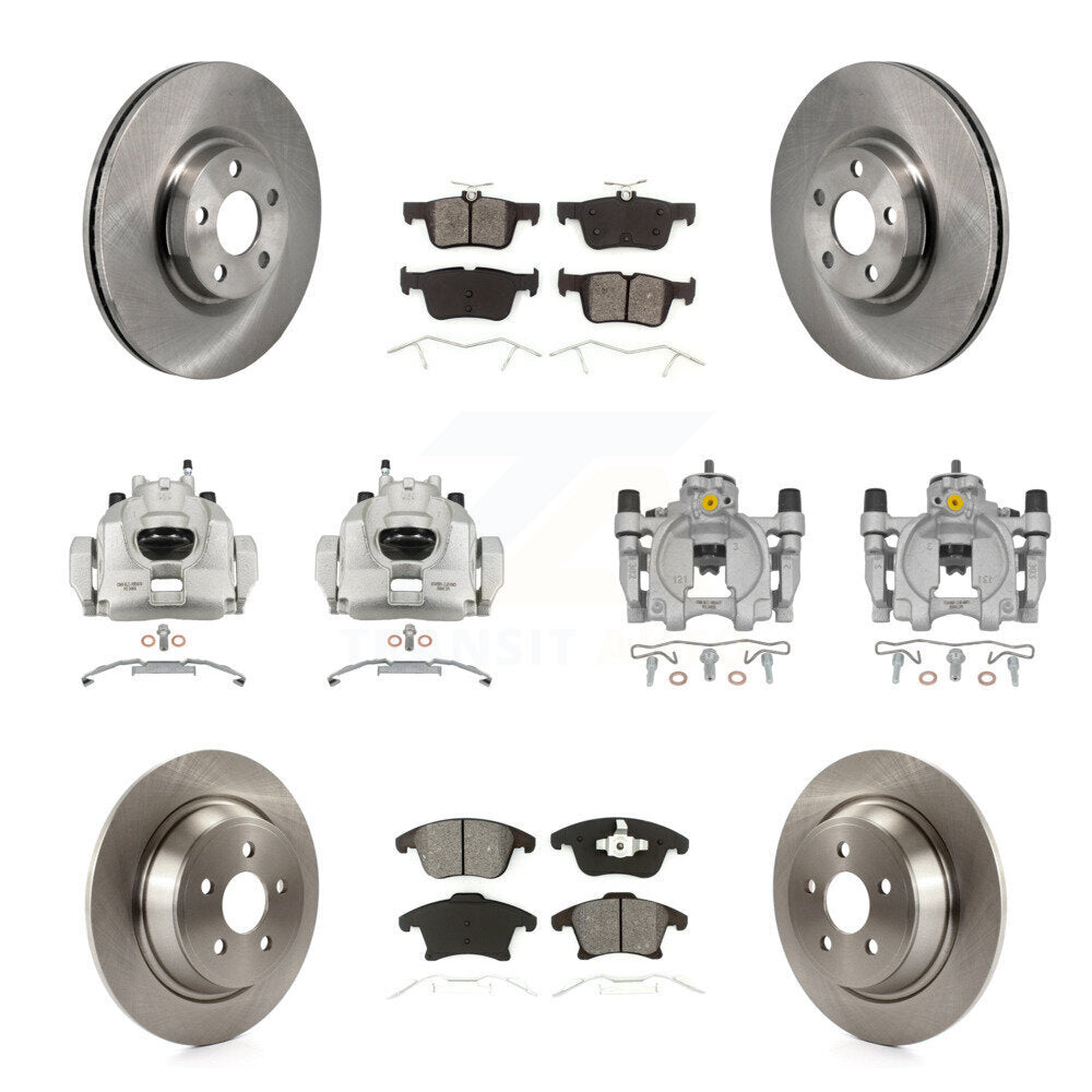 Front Rear Disc Brake Caliper Rotors And Semi-Metallic Pads Kit (10Pc) For Lincoln MKZ KC8-101355S