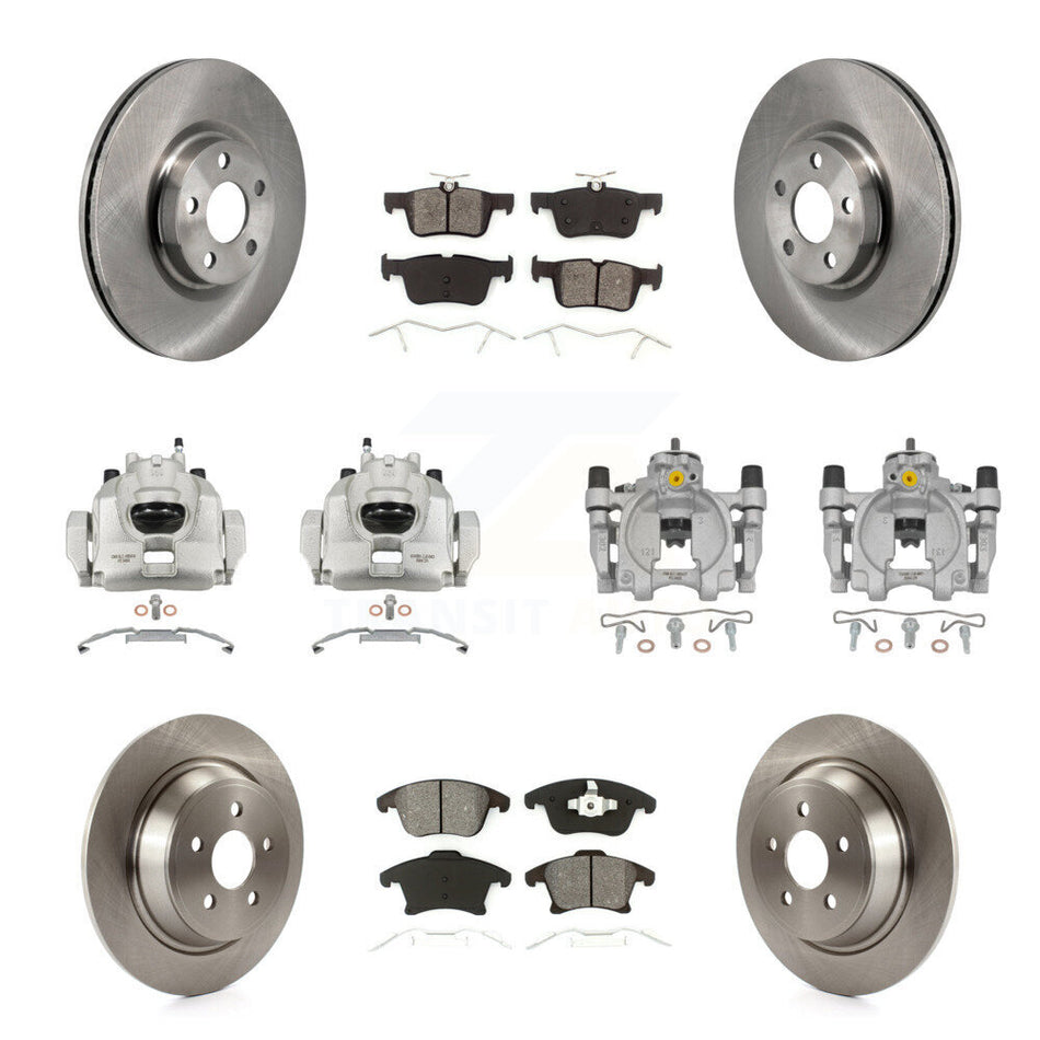 Front Rear Disc Brake Caliper Rotors And Semi-Metallic Pads Kit (10Pc) For Lincoln MKZ KC8-101355S
