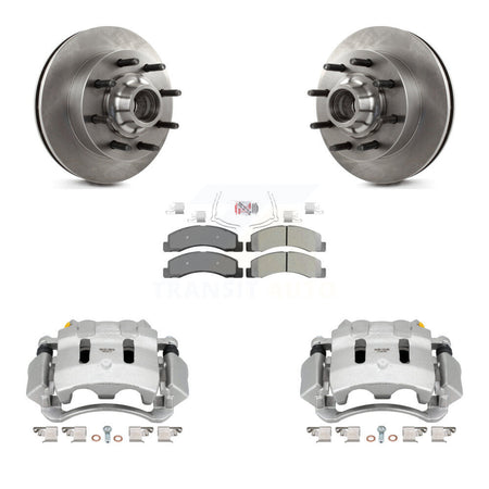 Front Disc Brake Caliper Rotor And Semi-Metallic Pad Kit For Ford F-350 Super Duty F-250 KC8-101356N