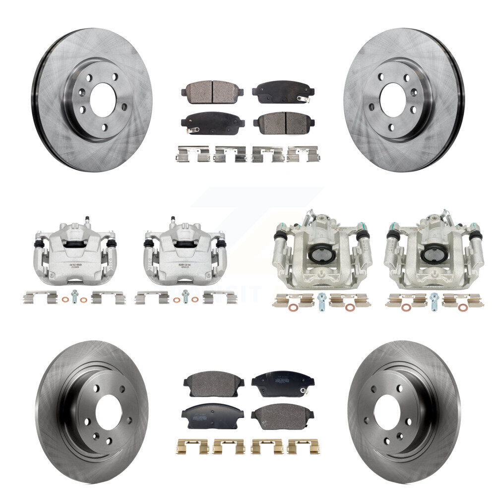 Front Rear Brake Caliper Rotors Semi-Metallic Pad Kit (10Pc) For Chevrolet Cruze Orlando KC8-101356P