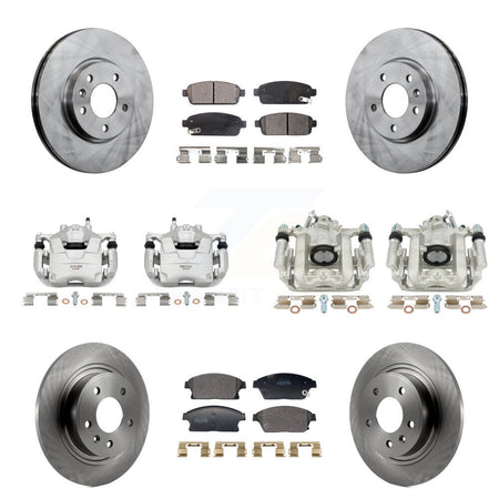 Front Rear Brake Caliper Rotors Semi-Metallic Pad Kit (10Pc) For Chevrolet Cruze Orlando KC8-101356P
