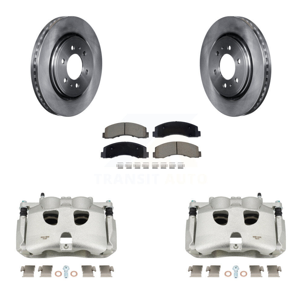Front Disc Brake Caliper Rotors And Ceramic Pads Kit For 2018-2020 Ford F-150 KC8-101357C