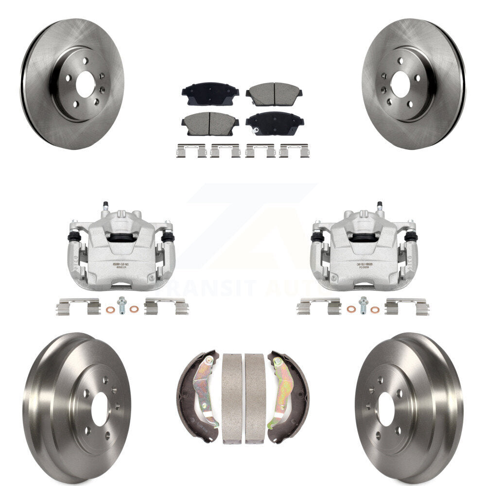 Front Rear Brake Caliper Rotors Drum Ceramic Pads Kit (8Pc) For 2013-2017 Chevrolet Trax KC8-101358C