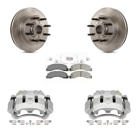 Front Disc Brake Caliper Rotors And Semi-Metallic Pads Kit For 2005 Ford Excursion RWD KC8-101358N