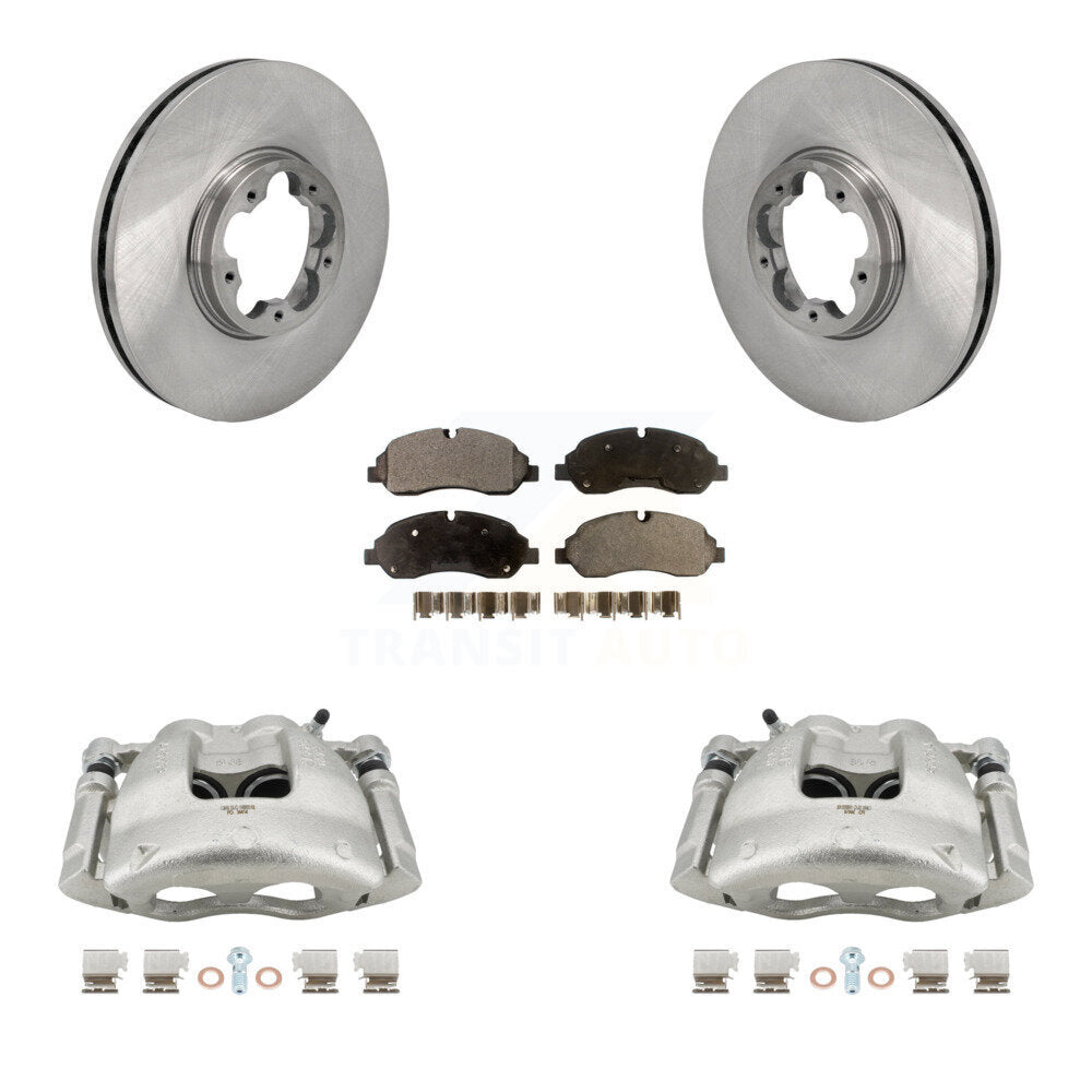 Front Disc Brake Caliper Rotors & Semi-Metallic Pad Kit For Ford Transit-250 Transit-150 KC8-101360P