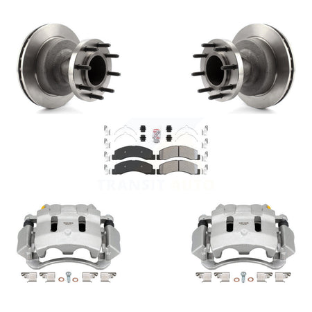 Front Disc Brake Caliper Rotors And Semi-Metallic Pads Kit For Ford F-350 Super Duty KC8-101361N