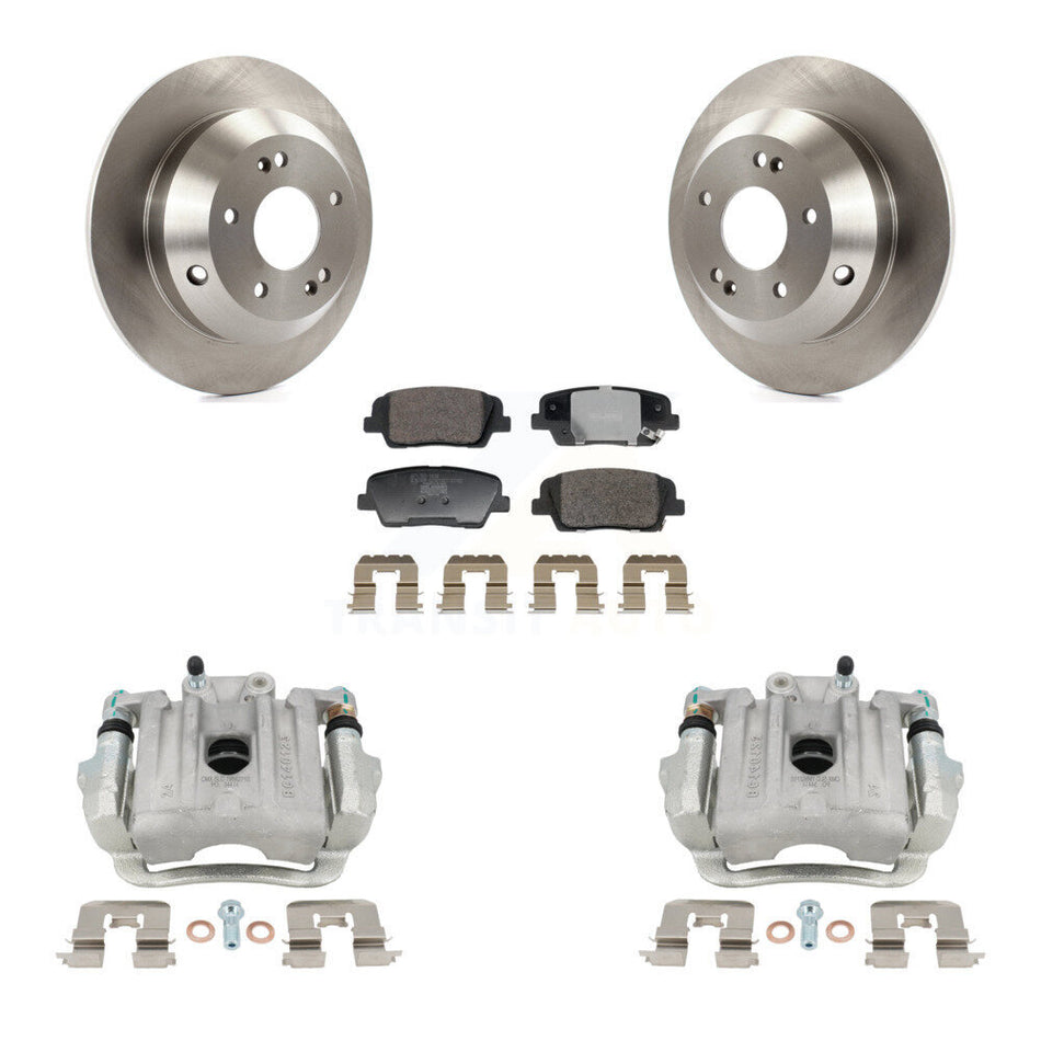 Rear Disc Brake Caliper Rotors Ceramic Pad Kit For Hyundai Santa Fe Sport Kia Sorento XL KC8-101361T