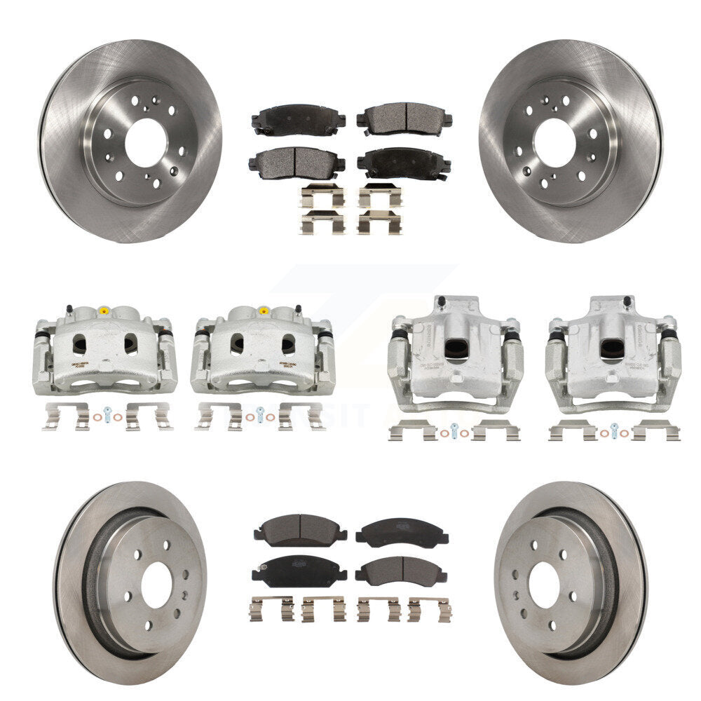 Front Rear Brake Caliper Rotor Ceramic Pad Kit (10Pc) For Cadillac XTS With 6 Lug Wheels KC8-101362T