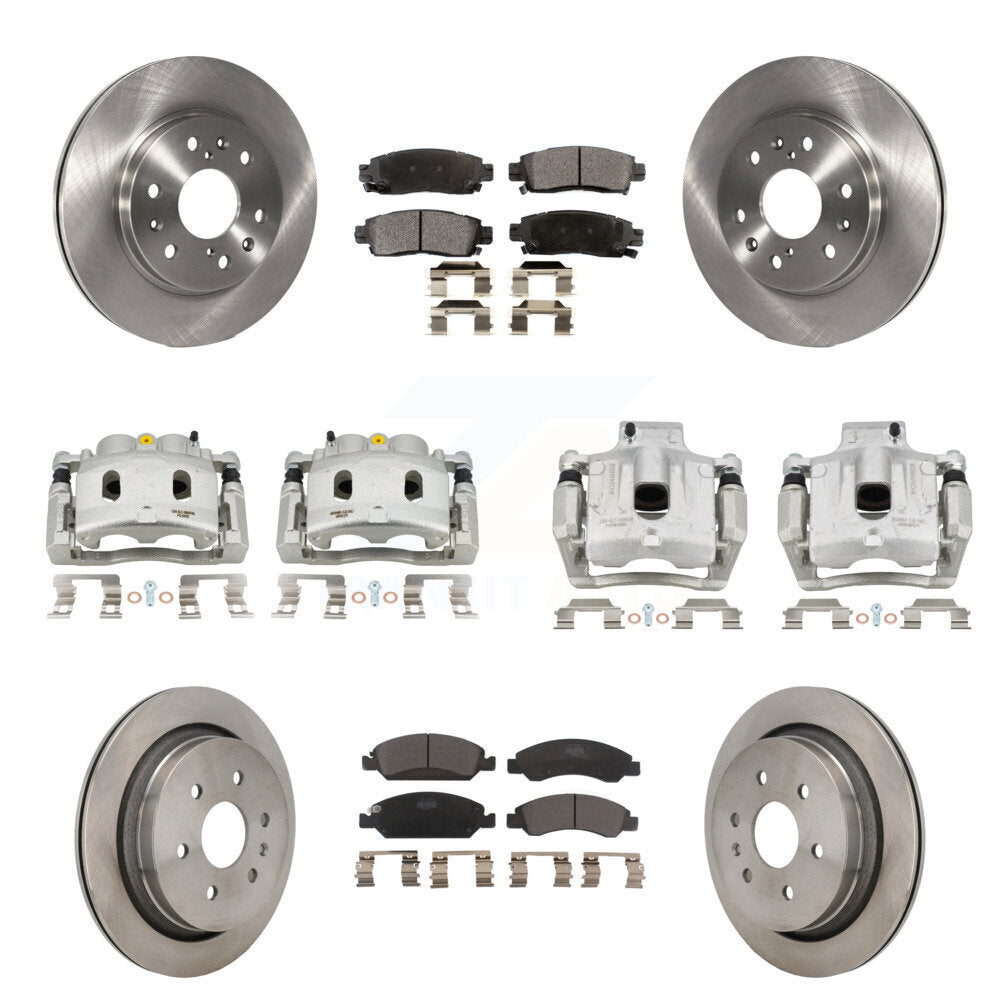 Front Rear Brake Caliper Rotor Ceramic Pad Kit (10Pc) For Cadillac XTS With 6 Lug Wheels KC8-101363T