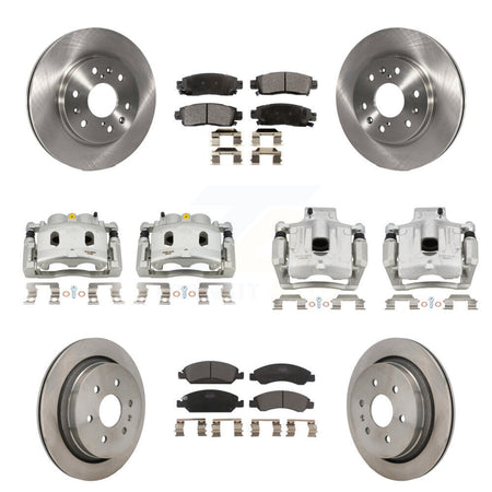 Front Rear Brake Caliper Rotor Ceramic Pad Kit (10Pc) For Cadillac XTS With 6 Lug Wheels KC8-101363T