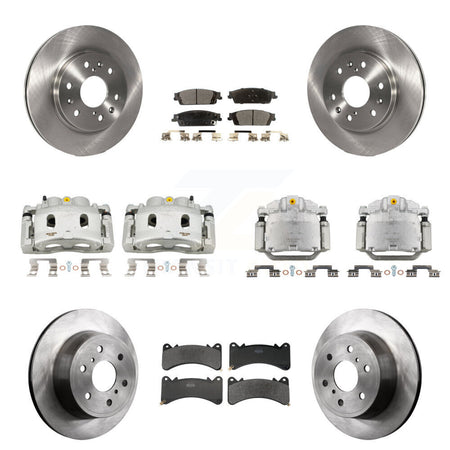 Front Rear Brake Caliper Rotor Semi-Metallic Pad Kit (10Pc) For GMC Sierra 1500 Yukon XL KC8-101367P