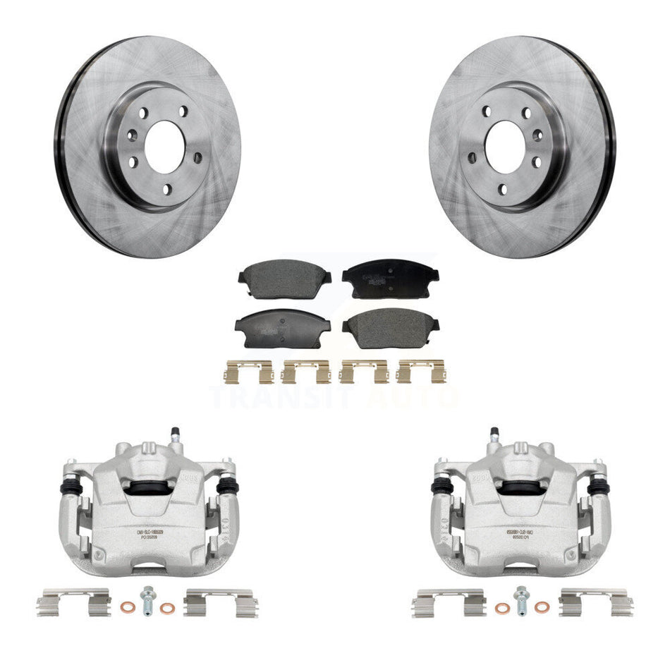 Front Brake Caliper Rotors Ceramic Pad Kit For Chevrolet Cruze Buick Verano Orlando Volt KC8-101367T