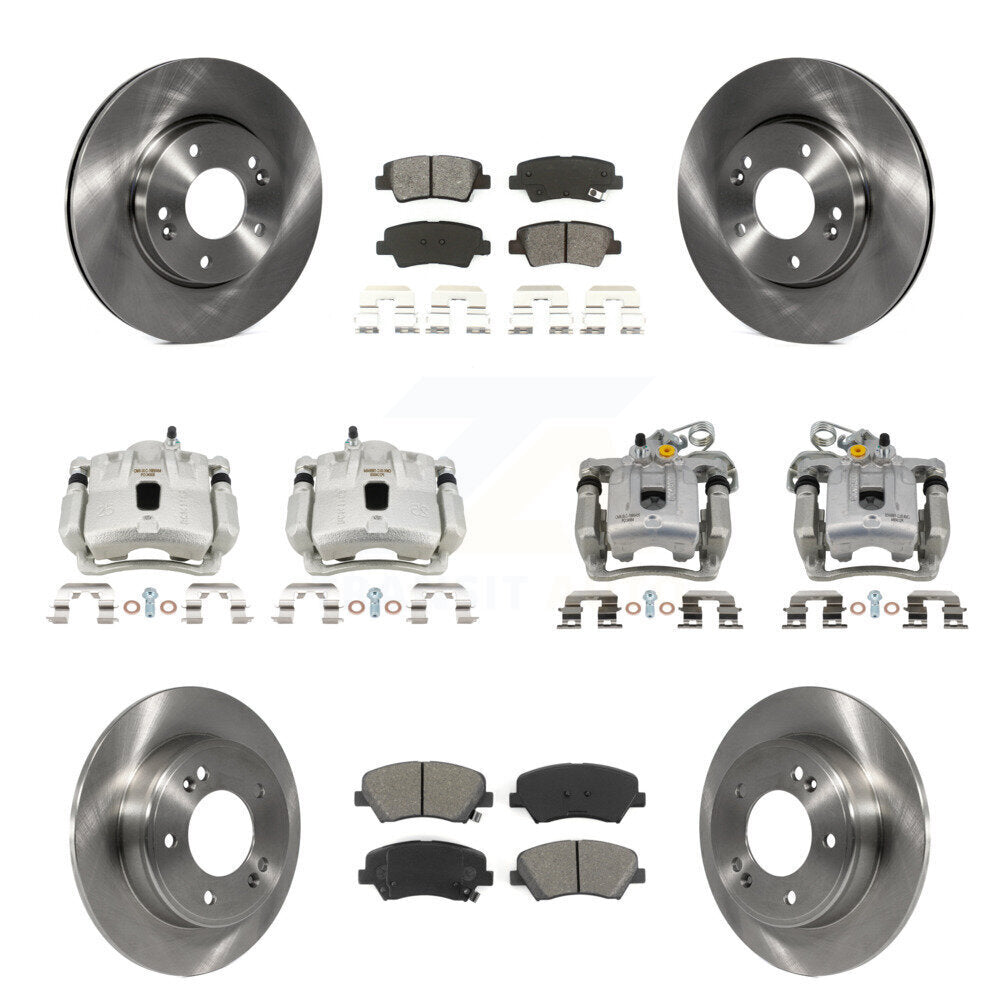 Front Rear Brake Caliper Rotors & Semi-Metallic Pad Kit (10Pc) For Hyundai Elantra Coupe KC8-101369S