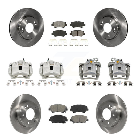 Front Rear Brake Caliper Rotors & Semi-Metallic Pad Kit (10Pc) For Hyundai Elantra Coupe KC8-101369S