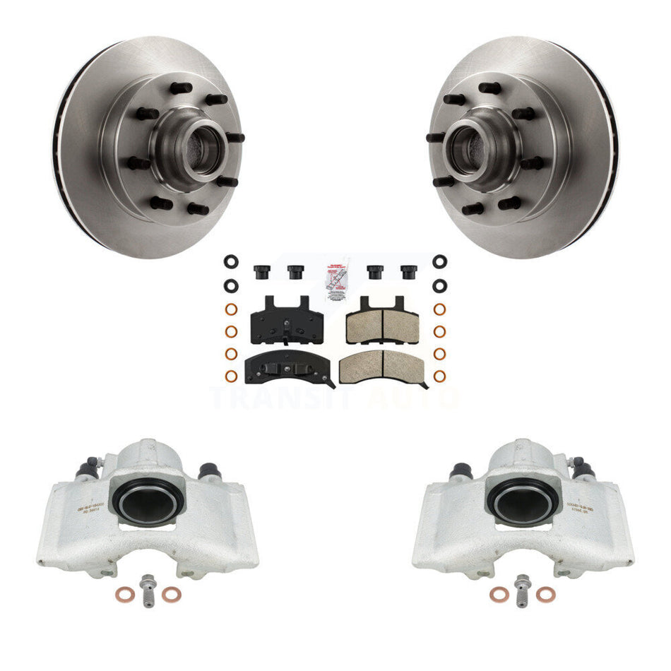 Front Disc Brake Caliper Rotors And Semi-Metallic Pads Kit For 1996 Chevrolet Express 2500 With 8 Lug Wheels KC8-101370N