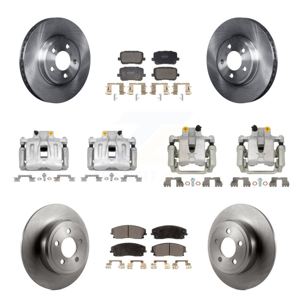 Front Rear Disc Brake Caliper Rotors And Semi-Metallic Pads Kit (10Pc) For Dodge Charger KC8-101370P
