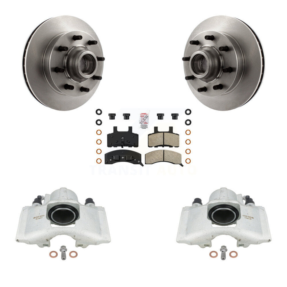 Front Disc Brake Caliper Rotors And Semi-Metallic Pads Kit For 1996 Chevrolet Express 2500 With 8 Lug Wheels KC8-101371N